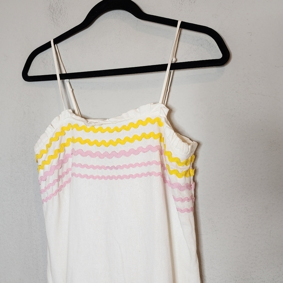 Lisa Marie Fernandez Target linen blend white/yellow/pink dress. XXS. Pockets - Picture 11 of 16